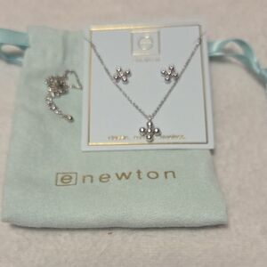 Newton Silver Necklace and Earring Set